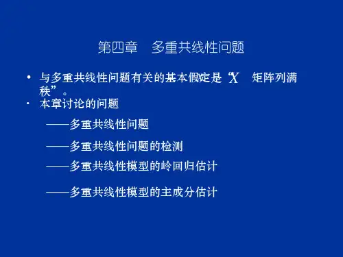 经济计量学 多重共线性问题