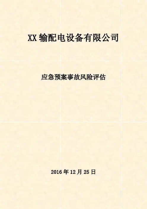 应急预案风险评估报告(范本)2402