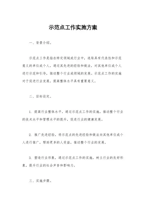 示范点工作实施方案