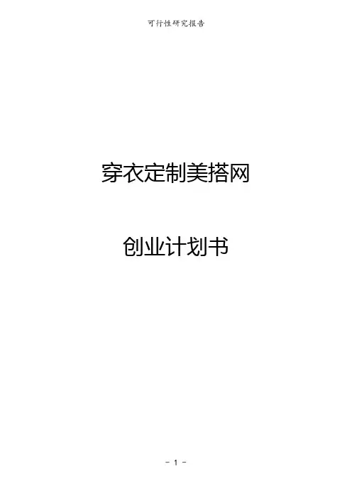 穿衣定制美搭网创业计划书