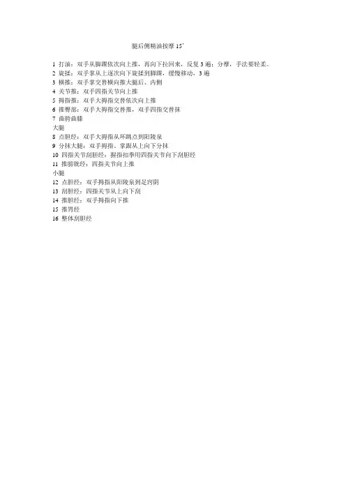 腿部精油按摩