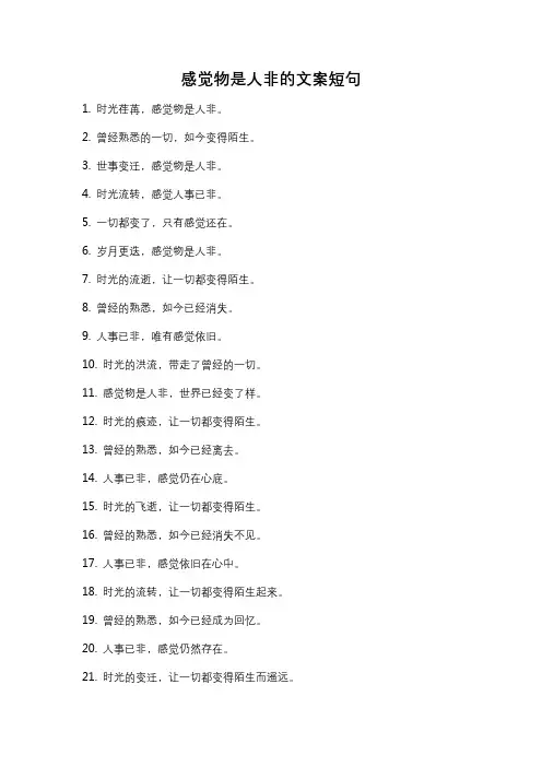 感觉物是人非的文案短句