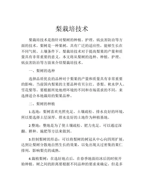 梨栽培技术