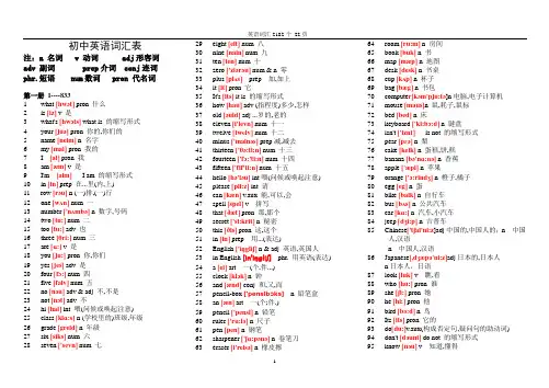 初中英语单词表大全2182个带音标 共25页