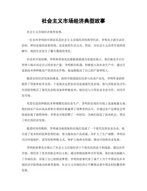 社会主义市场经济典型故事