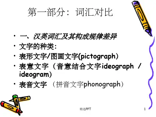 《词汇对比》PPT课件