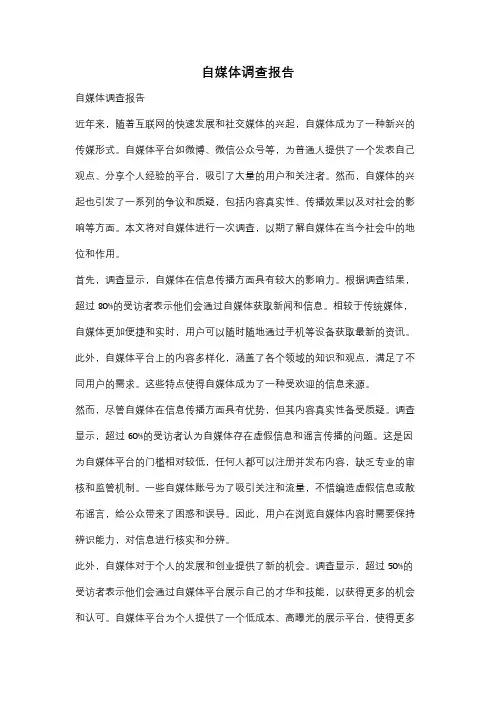自媒体调查报告