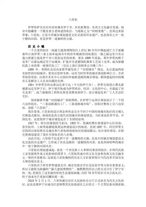 伊犁哈萨克自治州首府城市伊宁市六星街