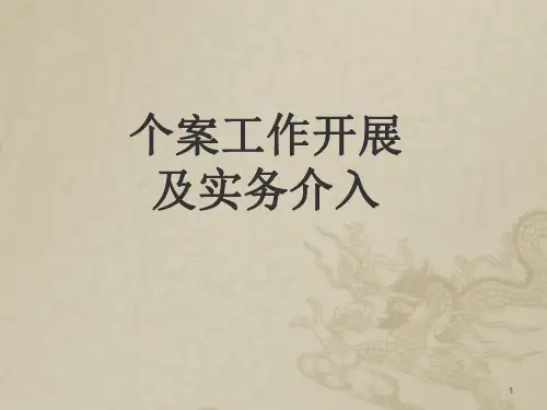 个案工作开展及实务介入