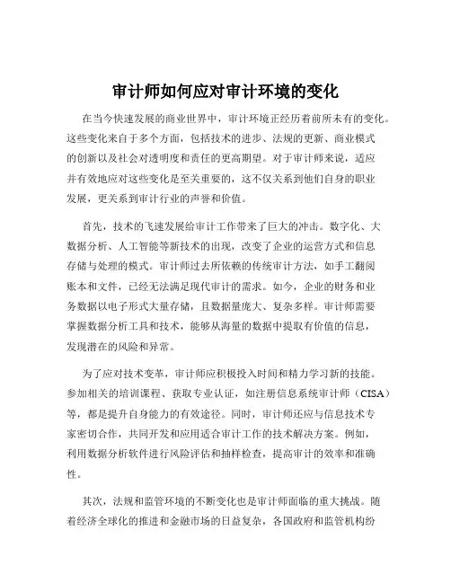审计师如何应对审计环境的变化