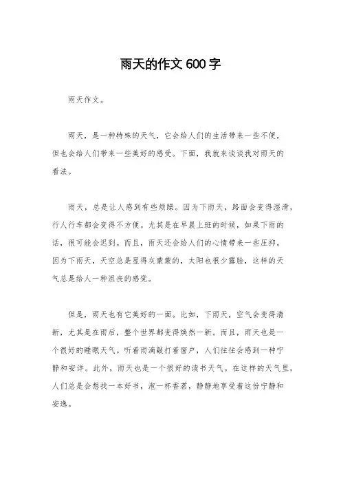 雨天的作文600字