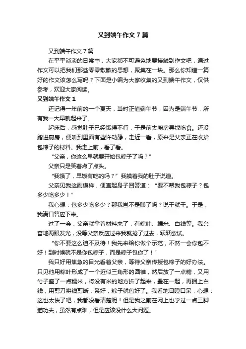 又到端午作文7篇