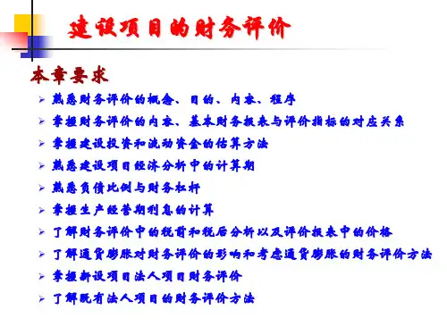 建设项目的财务评价