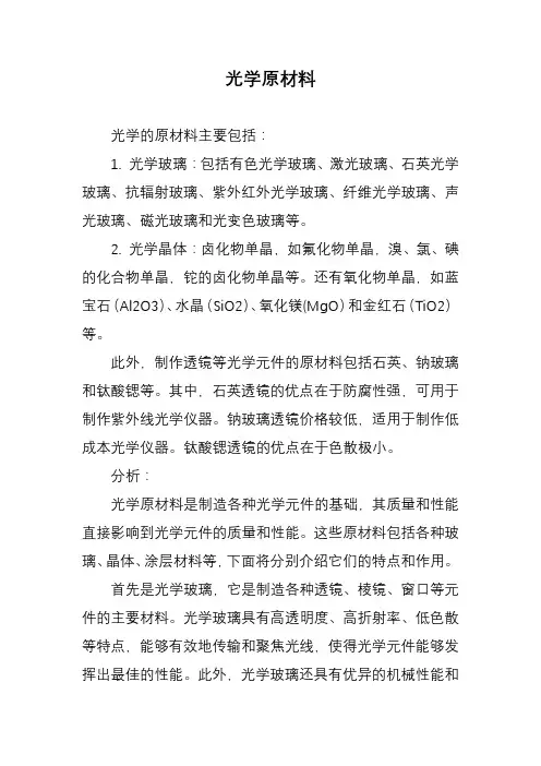 光学原材料