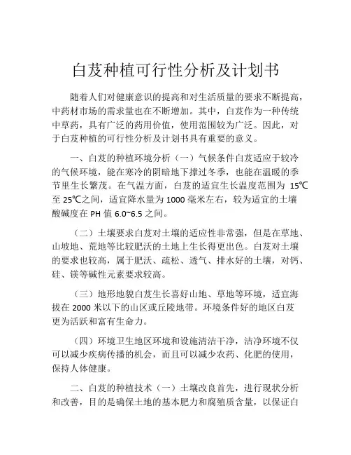白芨种植可行性分析及计划书