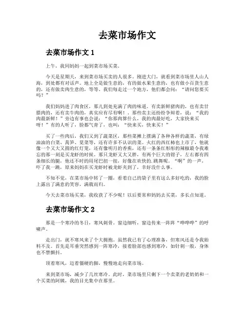 去菜市场作文