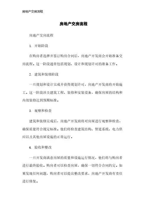 房地产交房流程