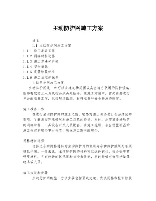 主动防护网施工方案