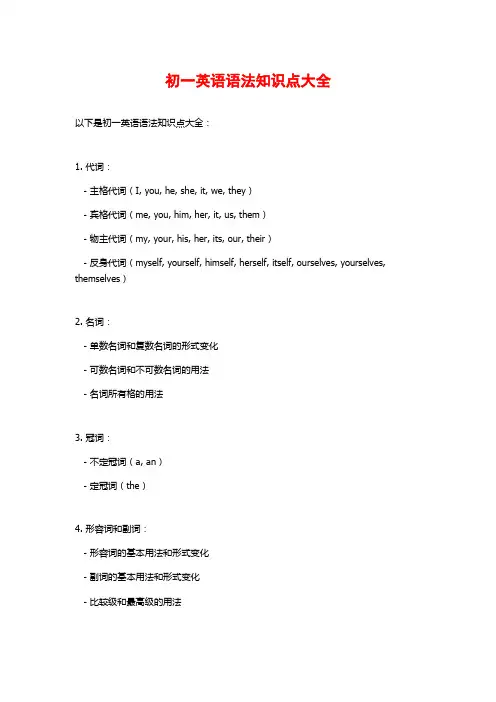 初一英语语法知识点大全