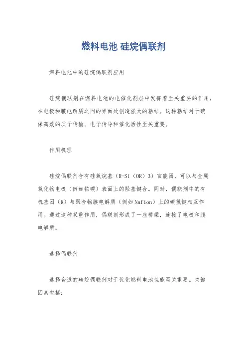燃料电池 硅烷偶联剂