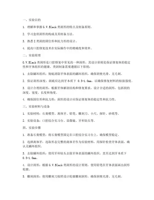 类洞制备实验报告