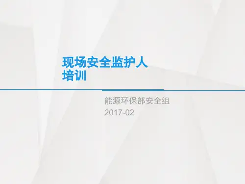 现场安全监护人培训