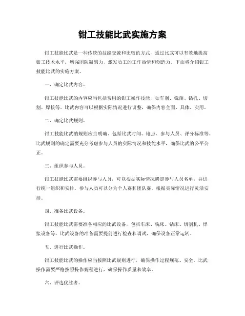 钳工技能比武实施方案