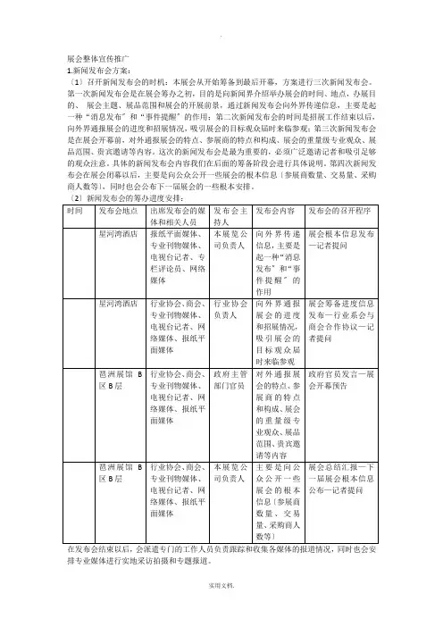 展会宣传推广策划