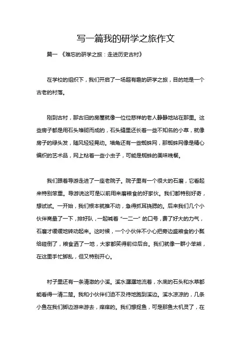 写一篇我的研学之旅作文