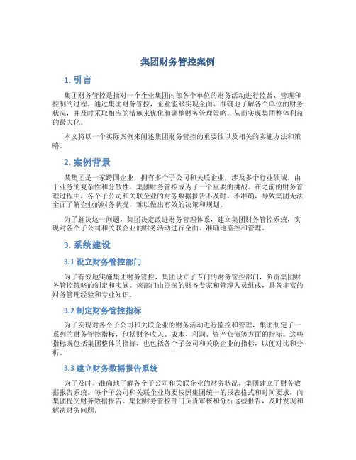 集团财务管控案例