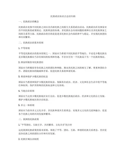 民族政治知识点总结归纳