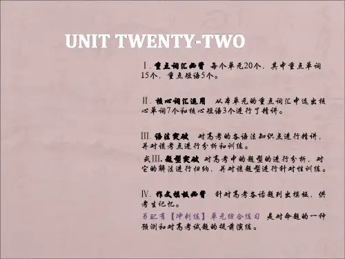 2019届新课标英语艺考生文化课冲刺课件：Unit 22 (共22张PPT)