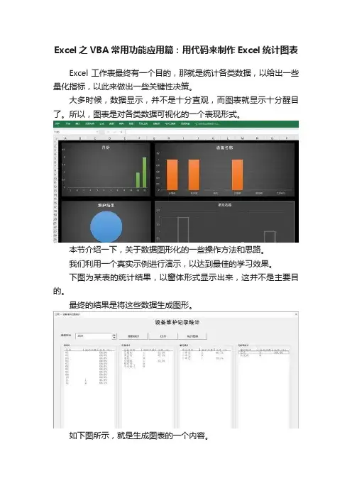 Excel之VBA常用功能应用篇：用代码来制作Excel统计图表