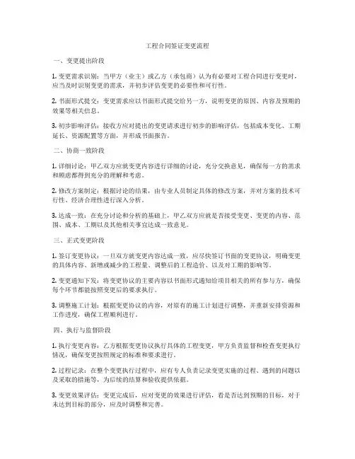 工程合同签证变更流程