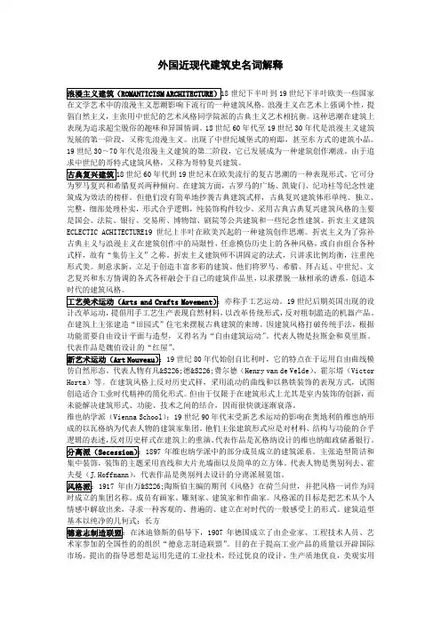 外国近现代建筑史名词解释