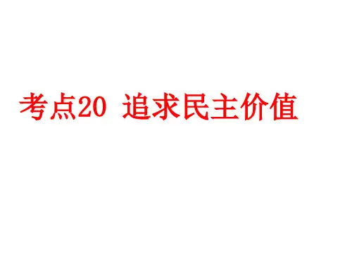 中考道德与法治一轮专题复习课件 考点20  追求民主价值