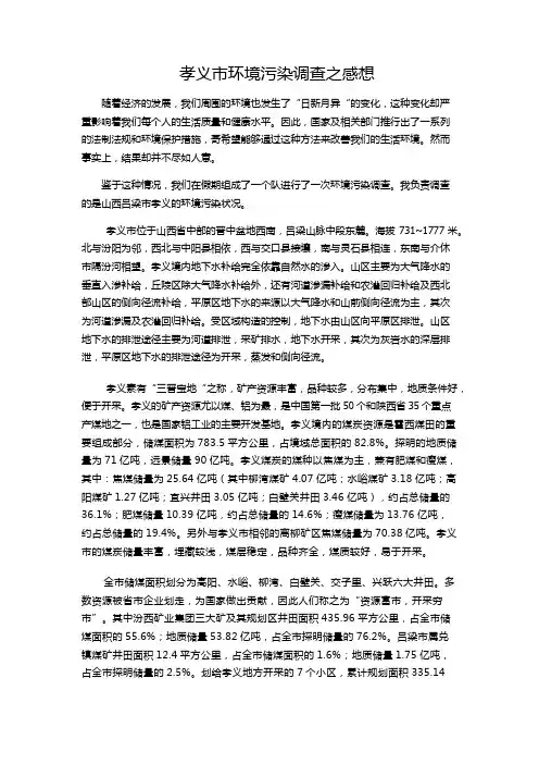 环境污染调查之感想