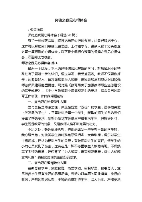 师德之我见心得体会