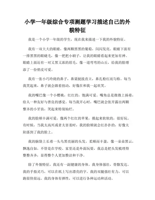 小学一年级综合专项测题学习描述自己的外貌特征
