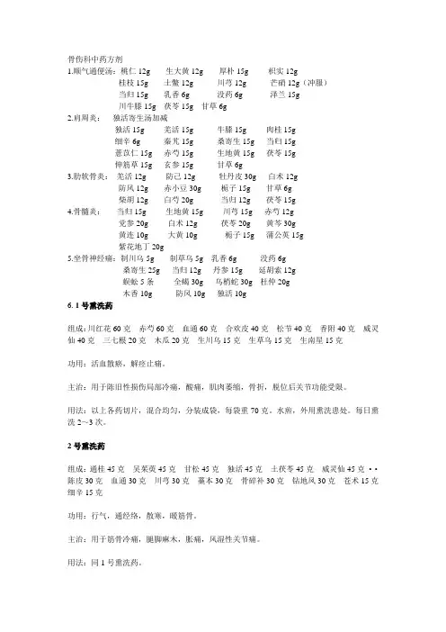 骨伤科中药方剂