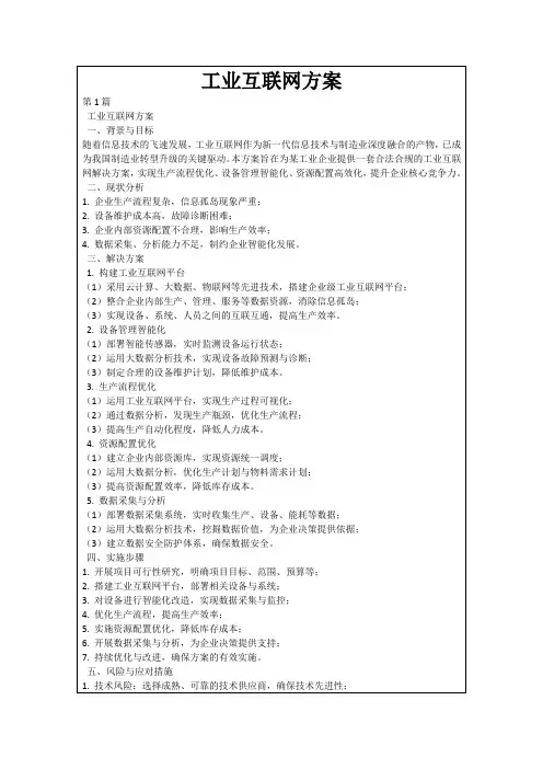 工业互联网方案