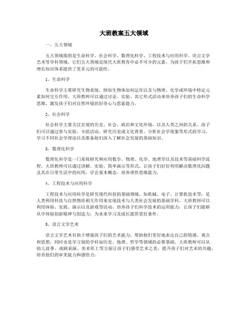 大班教案五大领域