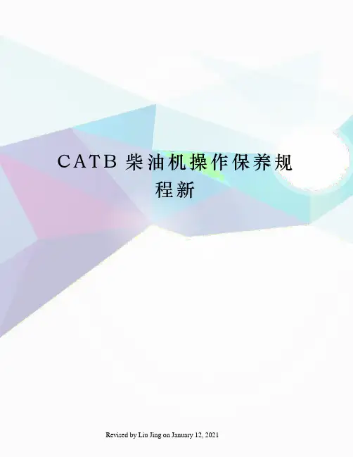CATB柴油机操作保养规程新