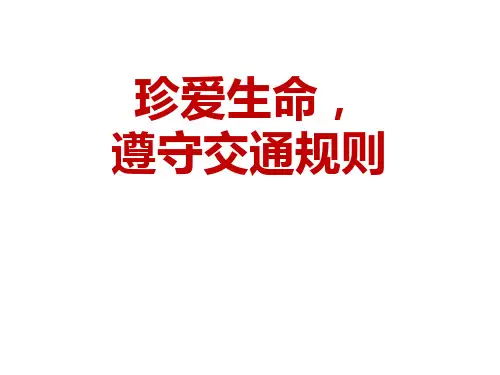 《珍爱生命,遵守交通规则》主题班会课件
