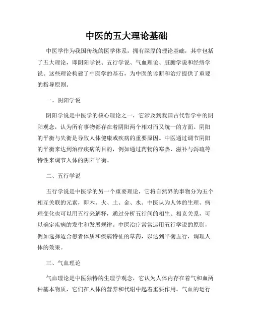 中医的五大理论基础