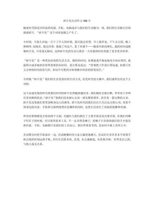 碎片化生活作文700字-13