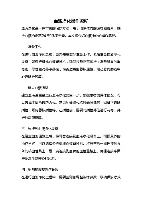 血液净化操作流程