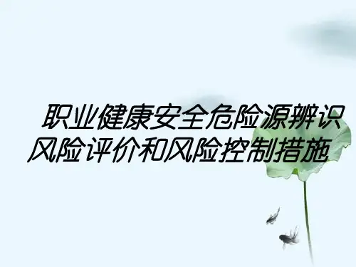职业健康安全危险源辨识风险评价和风险控制措施