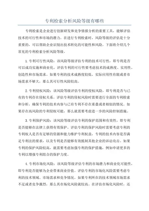 专利检索分析风险等级有哪些