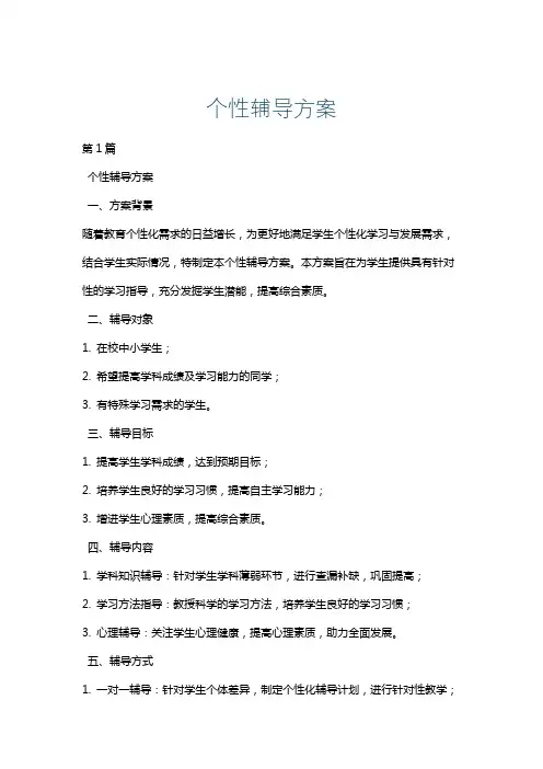 个性辅导方案